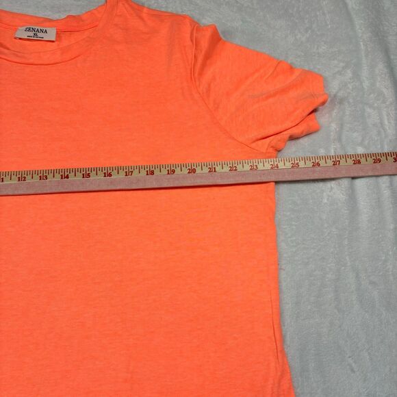 Zenana Orange/Peach Short Sleeve Crew Neck T-shirt size xl - Picture 5 of 5